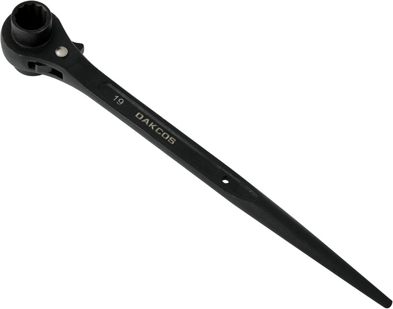 DAZCOS 19mm×22mm OR 3/4"×7/8" 12 Point Double Ended Socket Ratcheting Podger Scaffold Spud Wrench,Black - Image 1